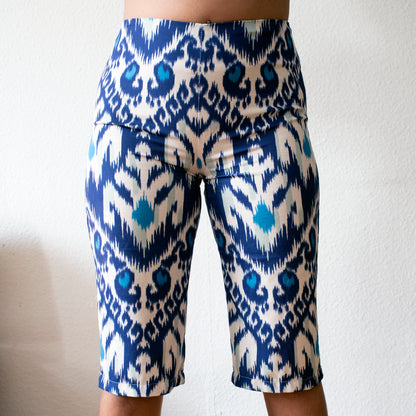 Close up of ikat capris.